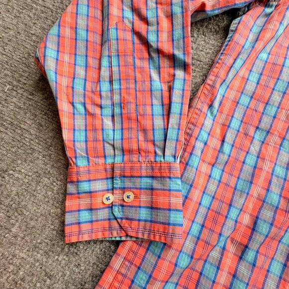 Southern Tide Shirt Mens Large Classic Fit Blue Plaid‎ Button-Down Dress Preppy - Picture 4 of 12